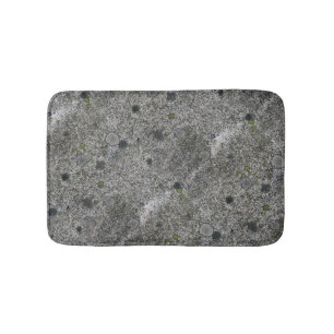 Geology Grey Granite Rock with Moss Bath Mat