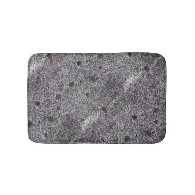 Geology Grey Granite Rock with Pink Details Bath Mat (Front)