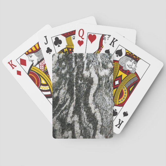 Geology Grey Rock with Cat Pattern Playing Cards (Back)