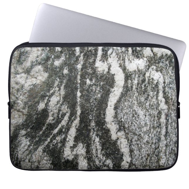 Geology Grey Rock with Vertical Cat Pattern Laptop Sleeve (Front)