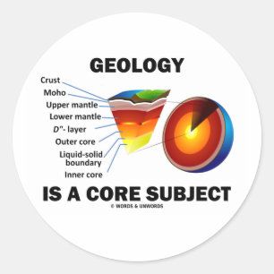 Geology Is A Core Subject (Earth Science Attitude) Classic Round Sticker