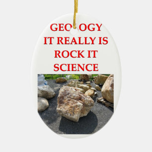 geology joke ceramic tree decoration