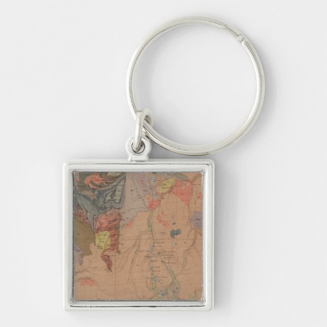 Geology Map, Yellowstone National Part, Wyoming Key Ring (Front)