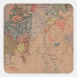 Geology Map, Yellowstone National Part, Wyoming Square Sticker