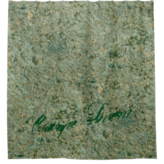 Geology Nature Photo Green Rock Texture any Text Shower Curtain (Front)