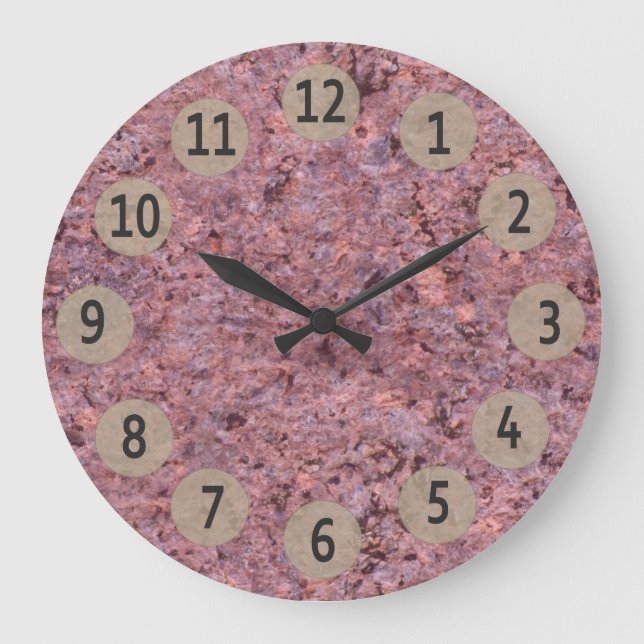 Geology Nature Photo Pink Rock Texture Large Clock (Front)