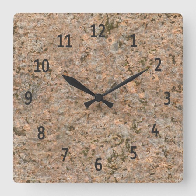 Geology Nature Photo Rock Texture Square Wall Clock (Front)