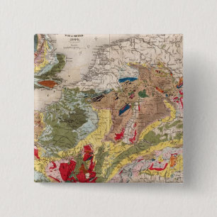 Geology of Europe 15 Cm Square Badge