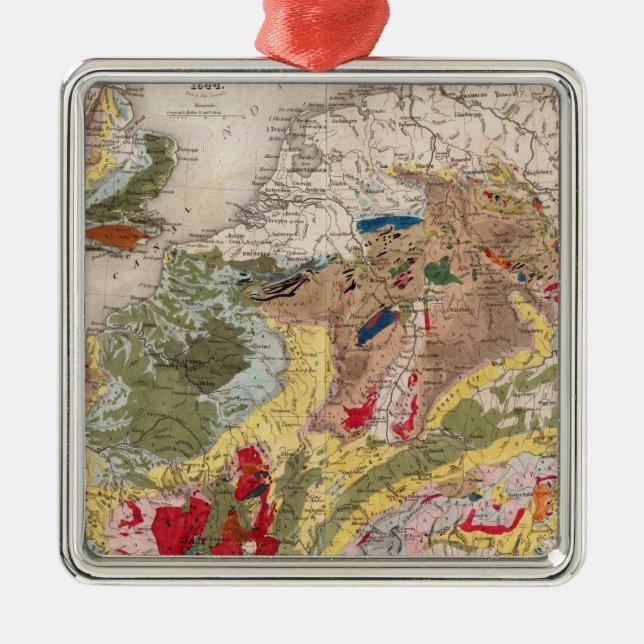 Geology of Europe Metal Tree Decoration (Front)