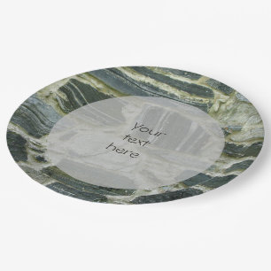 Geology Old Stone Wall Structure Photo any Text Paper Plate