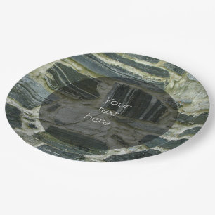 Geology Old Stone Wall Structure Photo any Text Paper Plate