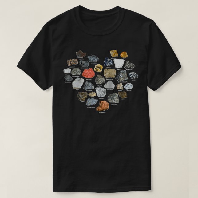 Geology Ores Minerals Gems and Crystals Rock Colle T-Shirt (Design Front)