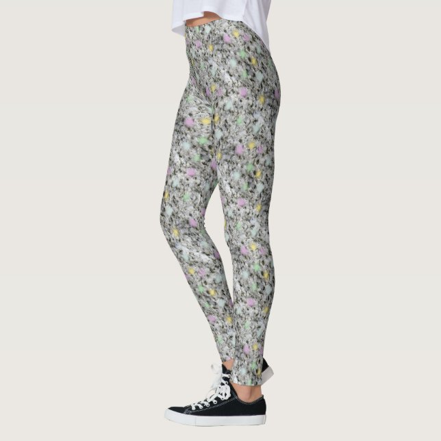 Geology Pastel Dotted Rock Texture Photo Leggings (Left)