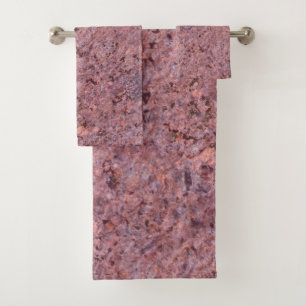 Geology Pink Granite Photo Bath Towel Set
