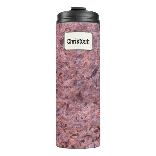 Geology Pink Rock Texture Custom Name Thermal Tumbler (Front)