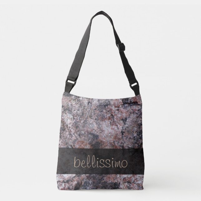 Geology Pinkish Rock Texture any Text Crossbody Bag (Front)