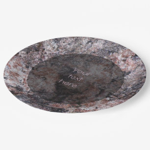 Geology Pinkish Rock Texture any Text Paper Plate