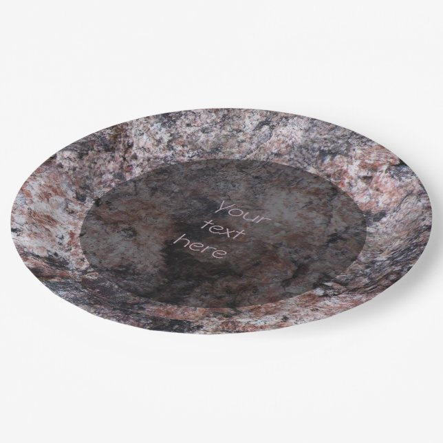 Geology Pinkish Rock Texture any Text Paper Plate (Angled)