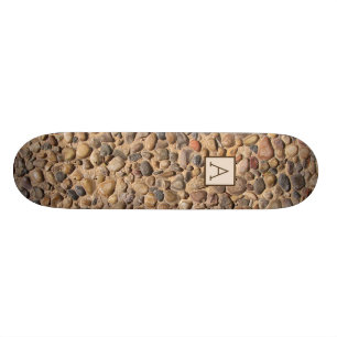 Geology River Stones with Custom Monogram Skateboard