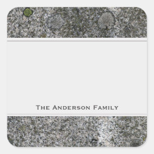 Geology Rock Grey Granite with Text Label