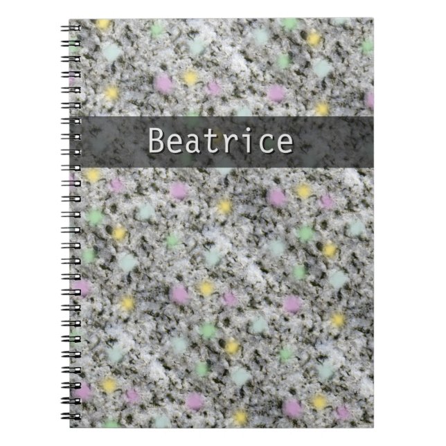 Geology Rock Texture Pastel Dots any Name Notebook (Front)
