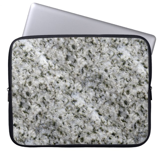 Geology Rock Texture White Granite custom Name Laptop Sleeve (Front)