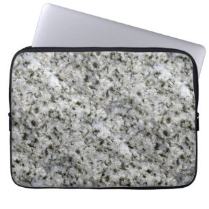 Geology Rock Texture White Granite custom Name Laptop Sleeve