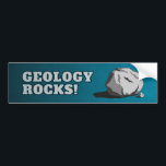 Geology Rocks! Bumper Sticker<br><div class="desc">This blue bumper sticker features a cartoon drawing of a generic grey piece of rock,  with the classic pun "Geology Rocks!"</div>