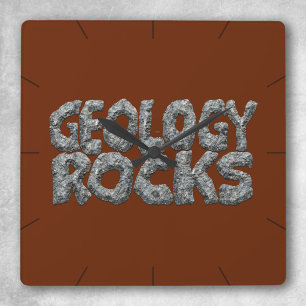 Geology Rocks - Earth Science Pun Square Wall Clock