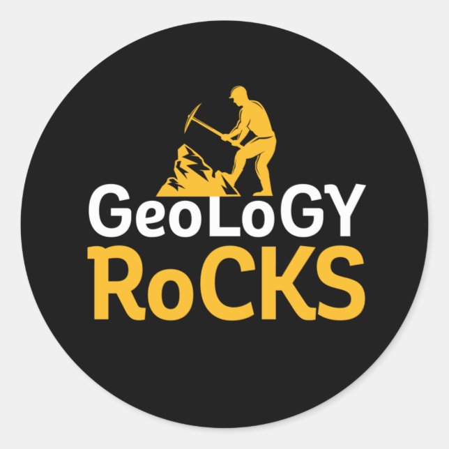 Geology Rocks Funny Geological Science Puns Classic Round Sticker (Front)