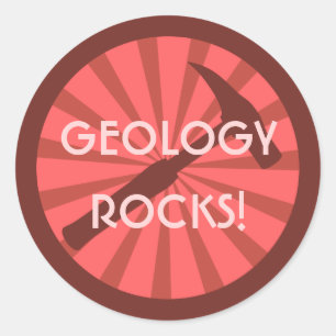 Geology Rocks! Hammer Badge Classic Round Sticker