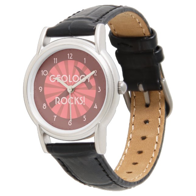 Geology Rocks! Hammer Badge Watch (Angled)