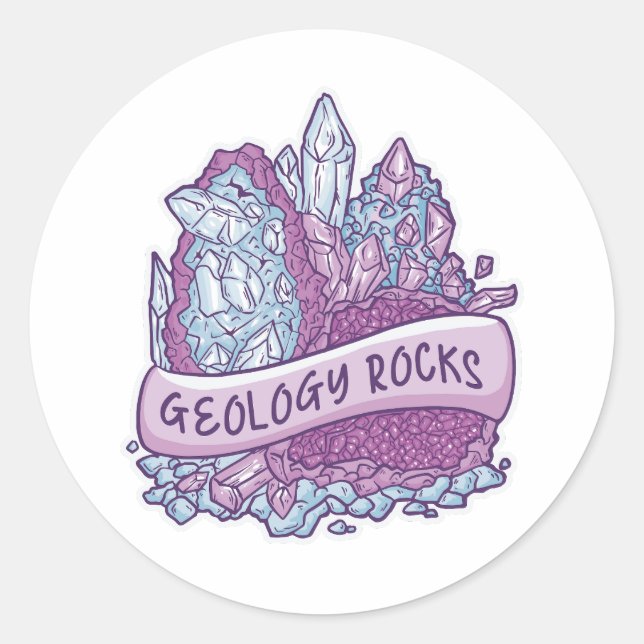 Geology rocks invitation classic round sticker (Front)