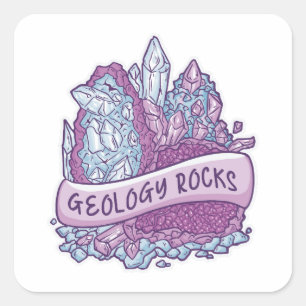 Geology rocks invitation square sticker