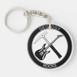 Geology Rocks Round Keychain