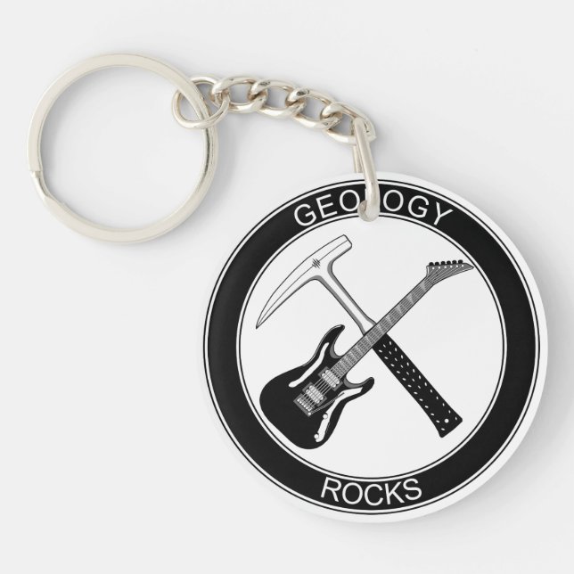 Geology Rocks Round Keychain (Front)