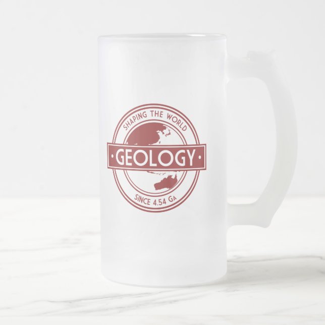 Geology- Shaping the World Logo (Asia/Australia) Frosted Glass Beer Mug (Right)