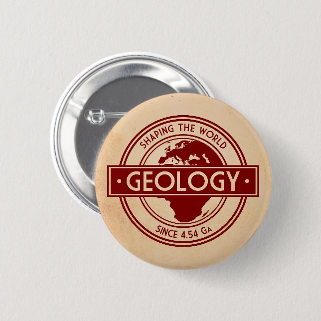 Geology- Shaping the World Logo (Europe) 6 Cm Round Badge (Front & Back)