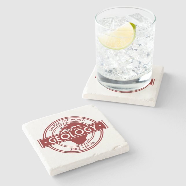 Geology- Shaping the World Logo (Europe/Africa) Stone Coaster (Side)