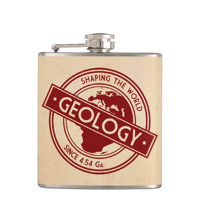 Geology- Shaping the World Logo (Europe) Hip Flask (Front)