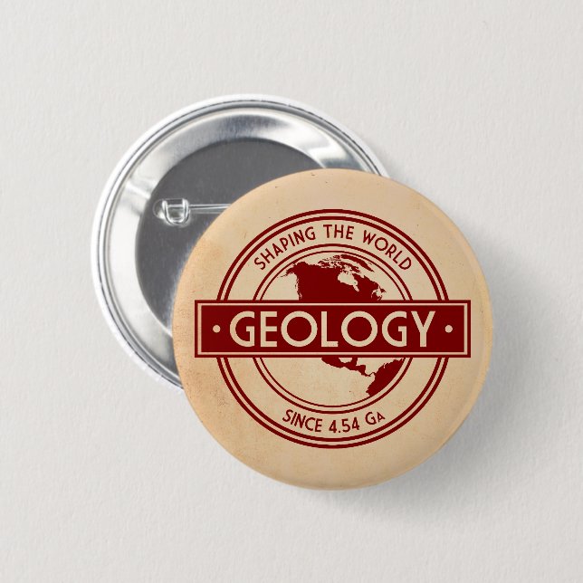Geology- Shaping the World Logo (North America) 6 Cm Round Badge (Front & Back)