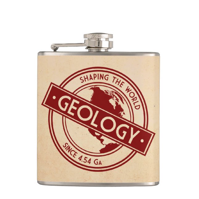 Geology- Shaping the World Logo (North America) Hip Flask (Front)
