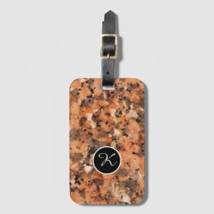 Geology Spotty Rock Texture Custom Monogram Luggage Tag