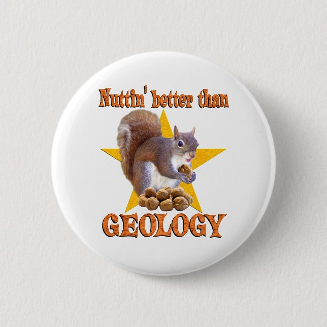 Geology Squirrel 6 Cm Round Badge (Front)