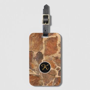 Geology Stone Structure Custom Monogram Luggage Tag