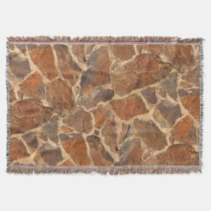 Geology Stone Wall Structure Photo Warm Golden Throw Blanket
