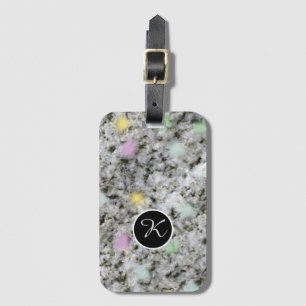 Geology Sweet Pastel Rock Texture Custom Monogram Luggage Tag