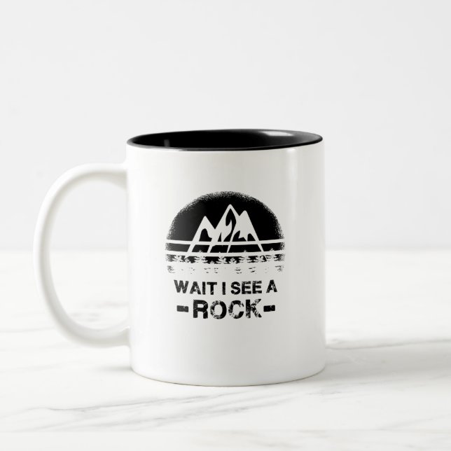 Geology - Wait I See A Rock Two-Tone Coffee Mug (Left)