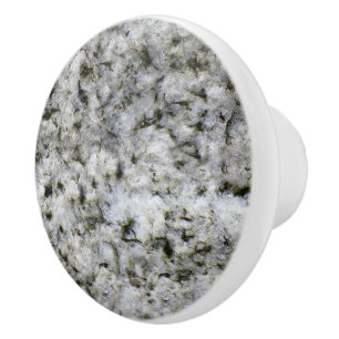 Geology White Granite Rock Texture Ceramic Knob