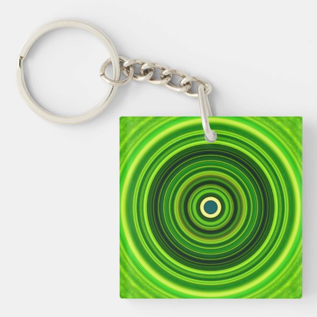 Geomagnetic Green Mandala-25436 Key Ring (Front)